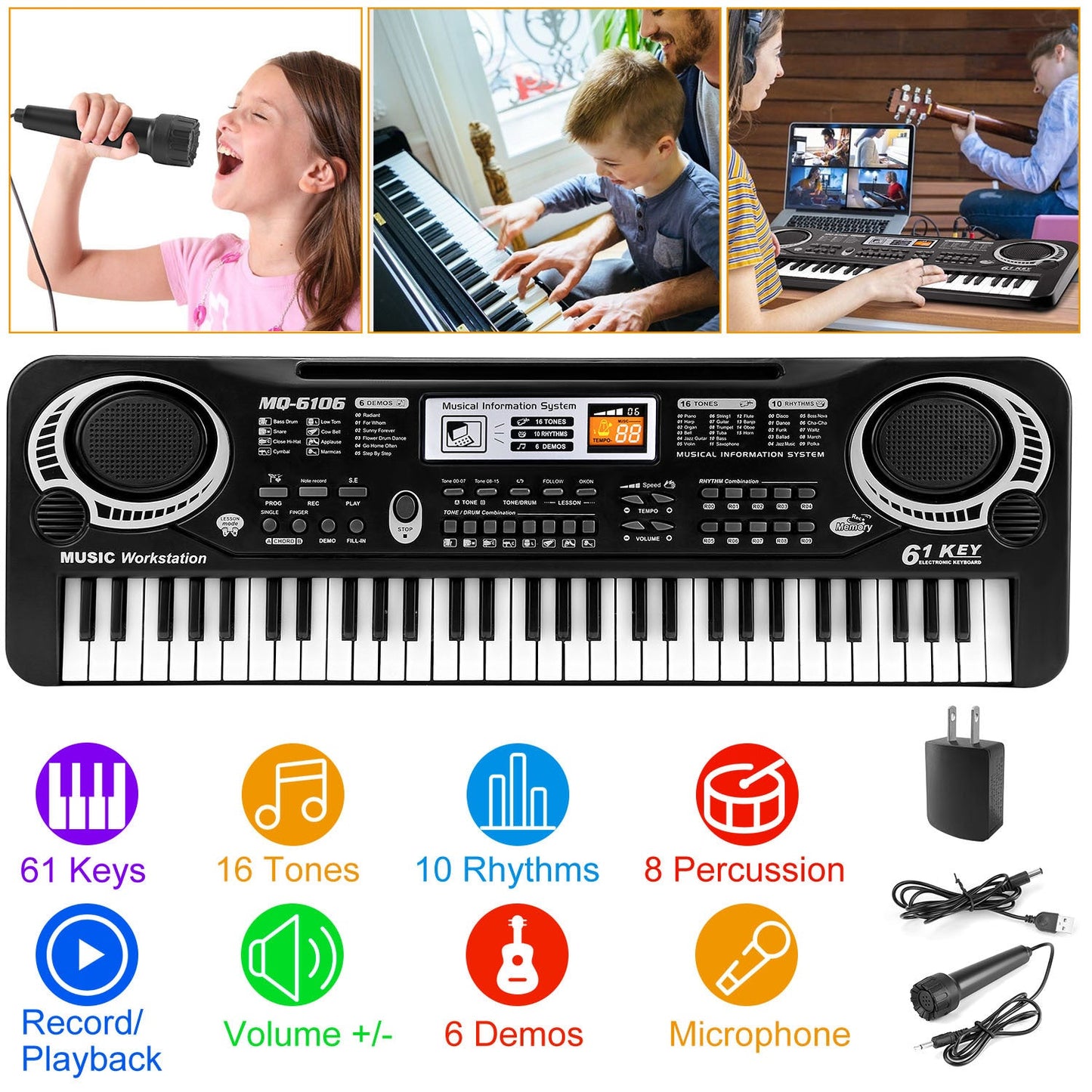 Digital Music Electronic Keyboard Electric Piano Musical Instrument
